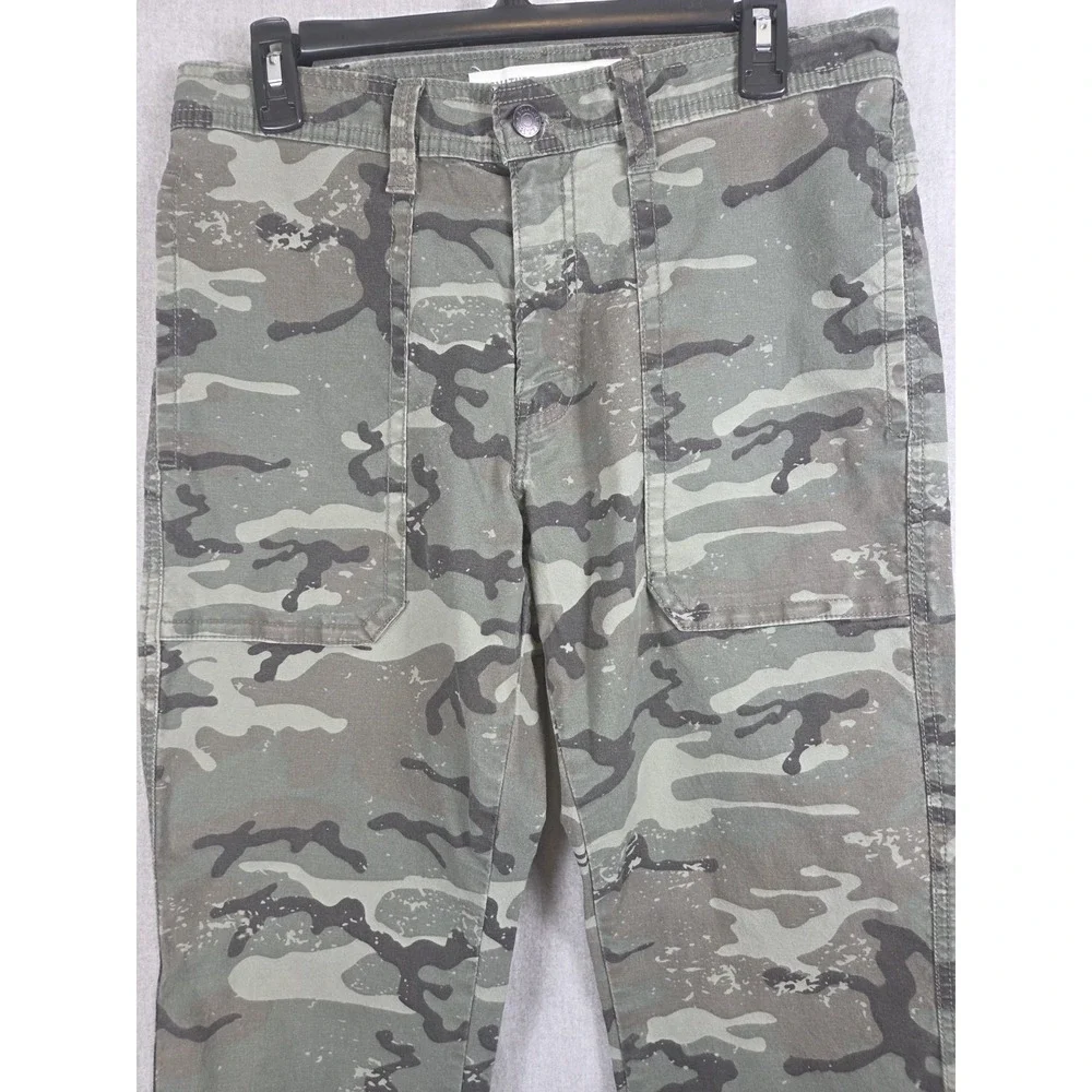 Signature By Levi S67 Pants Mens 32x30 Green Camo Athletic Utility Taper Stretch
